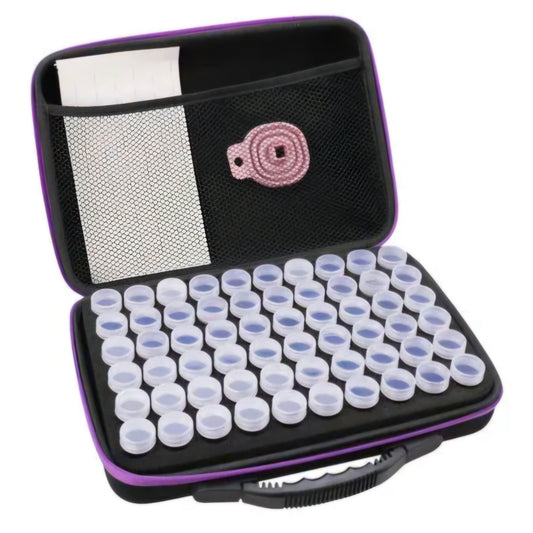 Opbergkoffer + 60 potjes - Zwart/Paars