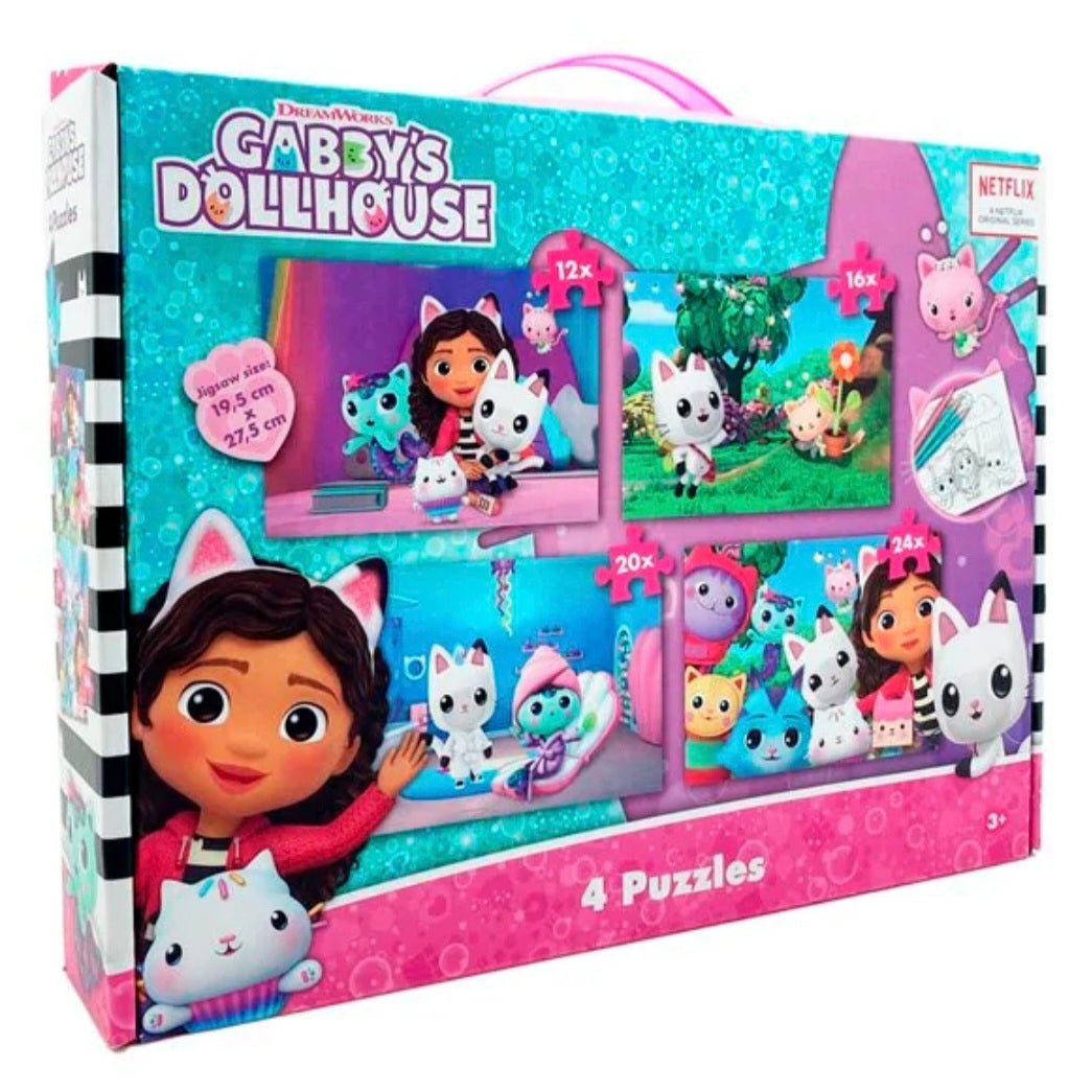 DreamWork Gabby's Dollhouse: 4 Puzzels - 12+16+20+24