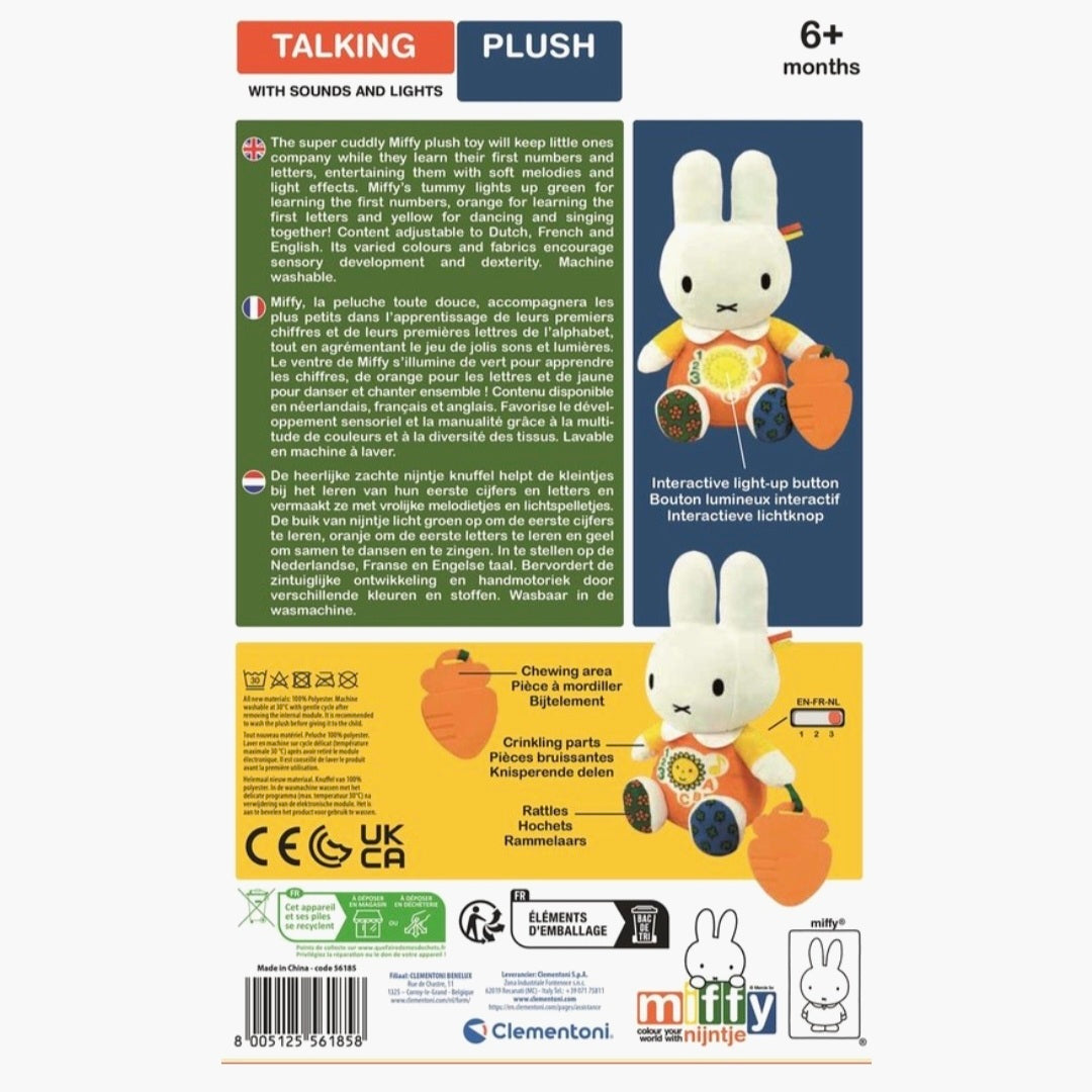 Clementoni: Nijntje - Pratende Knuffel met Lampjes - 6M+