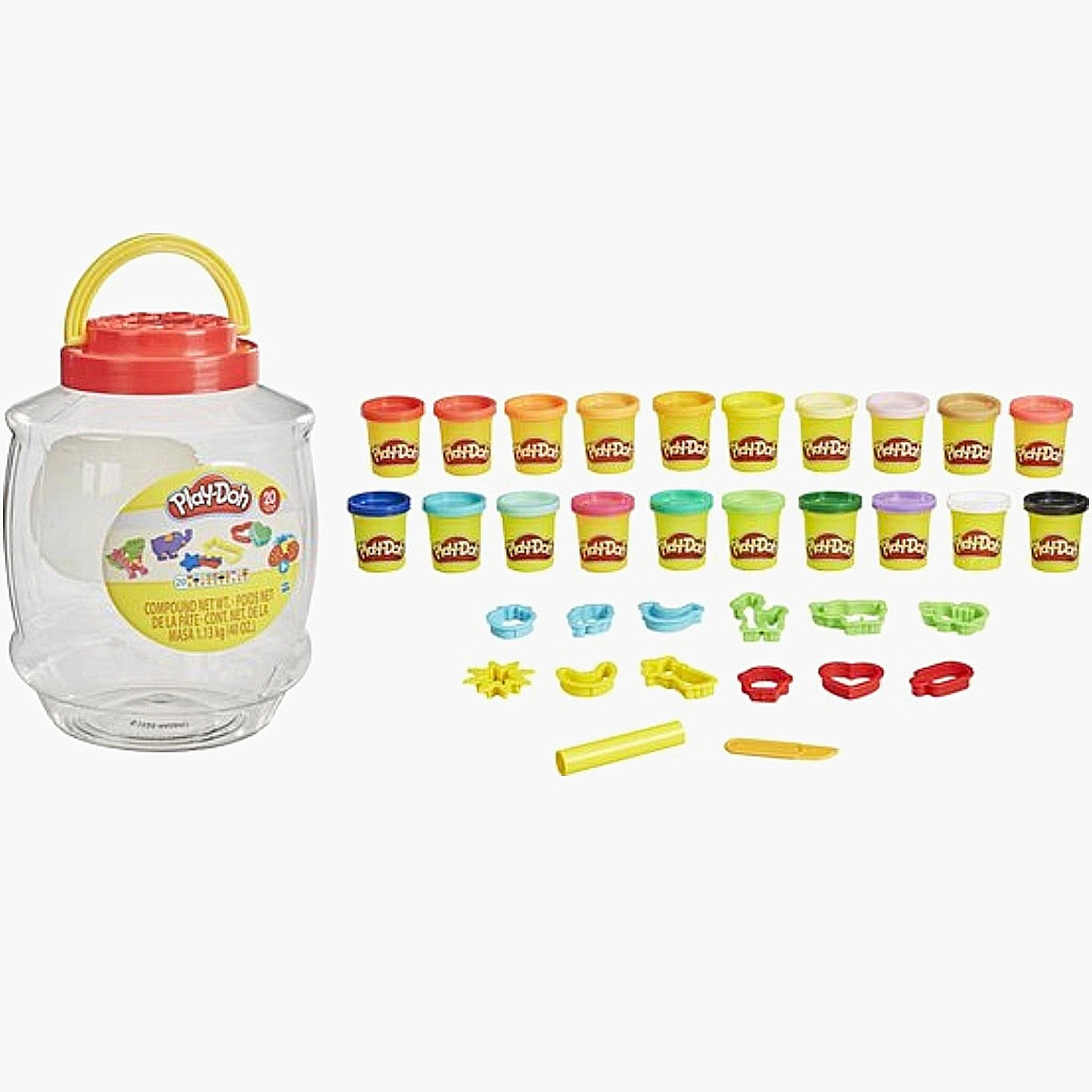 Hasbro: Play-Doh -  Bucket of Fun - 20 kleipotjes + 14 Figuren