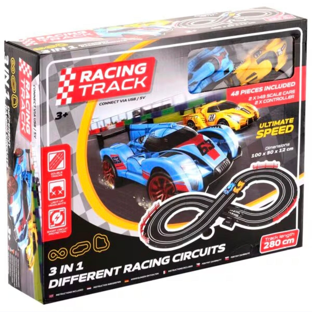 Racing Track: 3-in-1 Different Racing Circuits Racebaan - 280m
