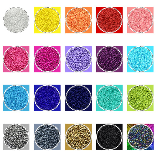 2mm Zakje rocailles glaskralen - Effen Kleuren