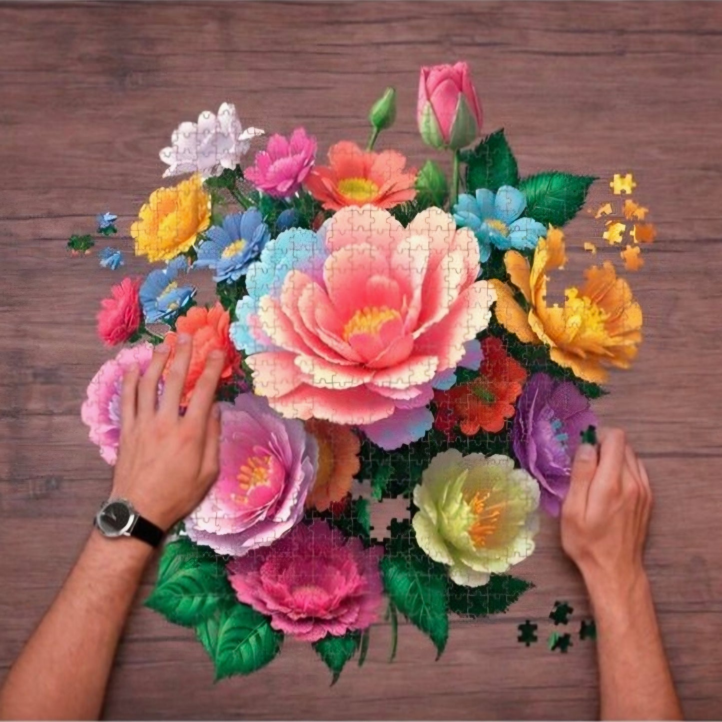 Shaped puzzel: Peonies and Camellias - 650