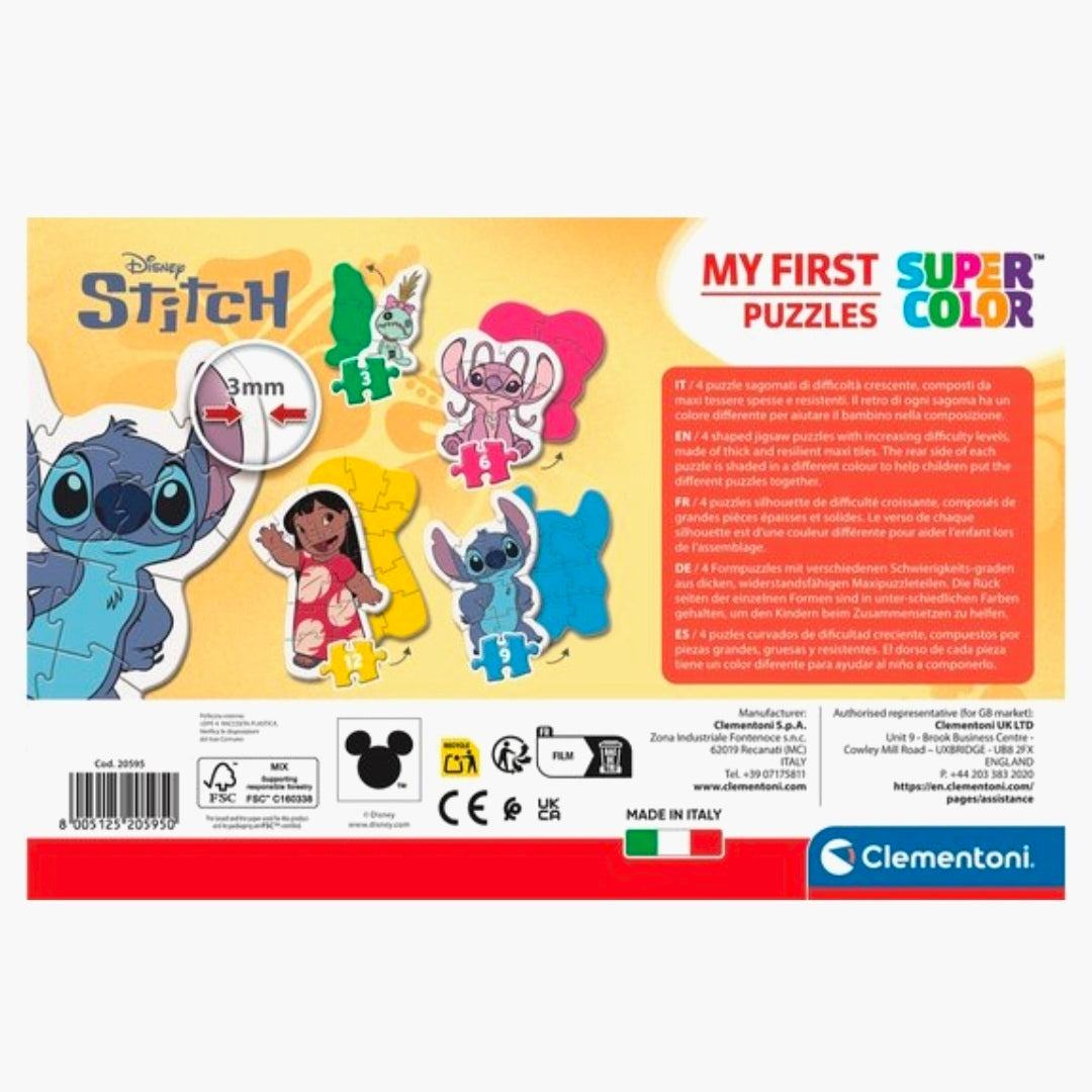 Clementoni: Stitch - My first Puzzel - 4 Puzzels 3-6-9-12
