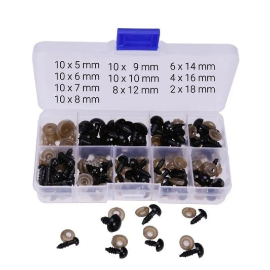 Veiligheidsoogjes met doos (80 delig) - Multiplaza