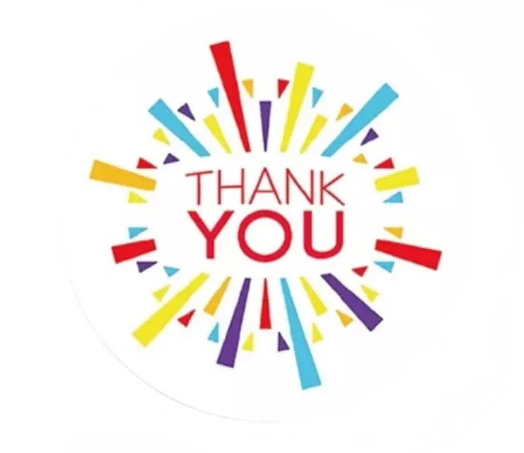 2,5cm Thank You Stickers - Diverse Soorten  -  Multiplaza