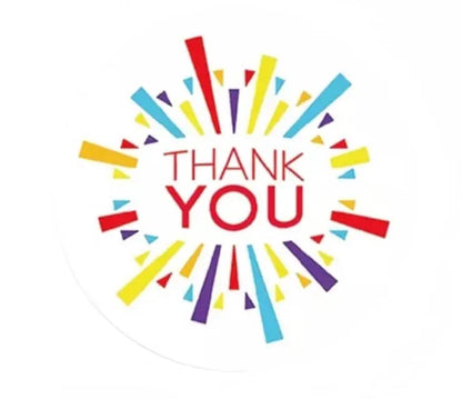 2,5cm Thank You Stickers - Diverse Soorten  -  Multiplaza