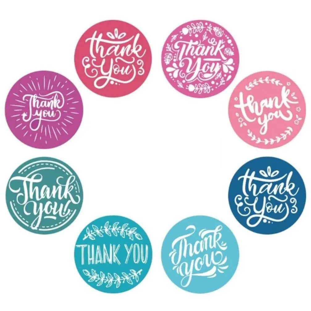 2,5cm Thank You Stickers - Diverse Soorten  -  Multiplaza