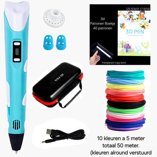 3D Pen Starterspakket - Inclusief 50M Filament div.kleuren