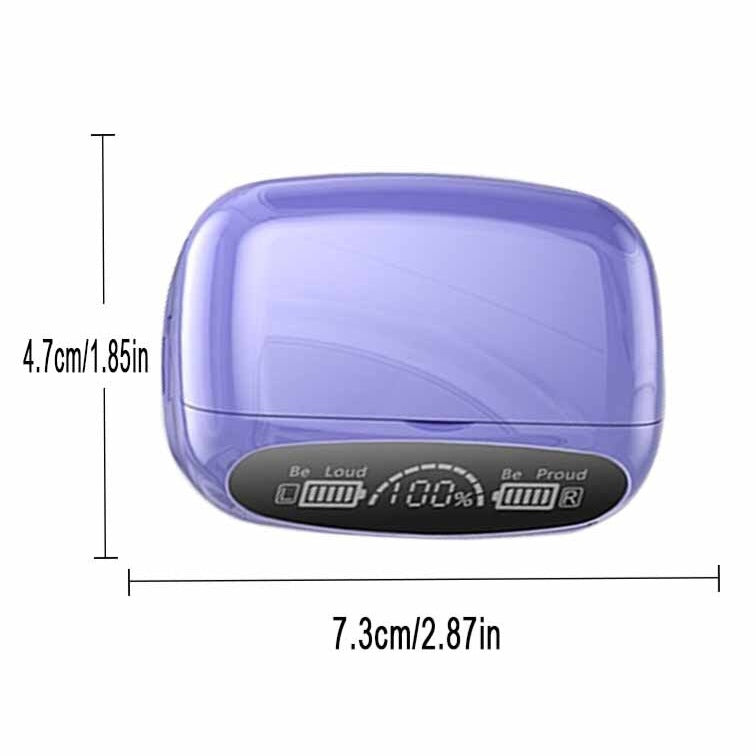 Draadloze Oordopjes met LCD Scherm (Paars)