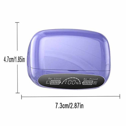 Draadloze Oordopjes met LCD Scherm (Paars)