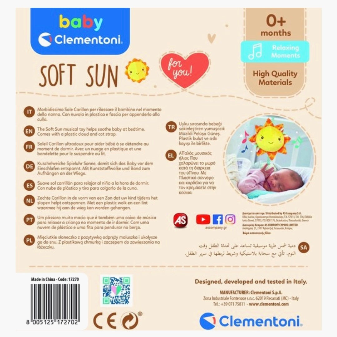 Clementoni: Baby Knuffel Muziek soft sun (0+M)