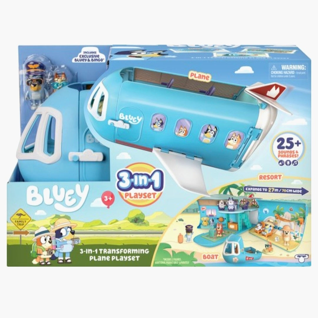 Bluey: 3in1 Transformerend Vliegtuig Speelset