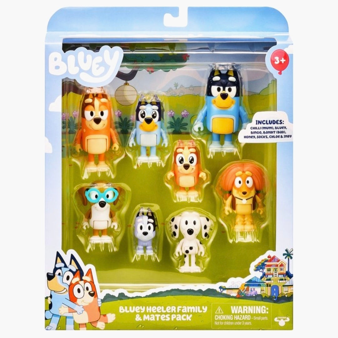 Bluey: 8 Speelfiguren set