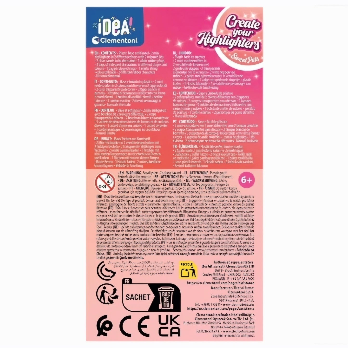 Clementoni: Idea - Markeerstiften  Animals - 2 stuks