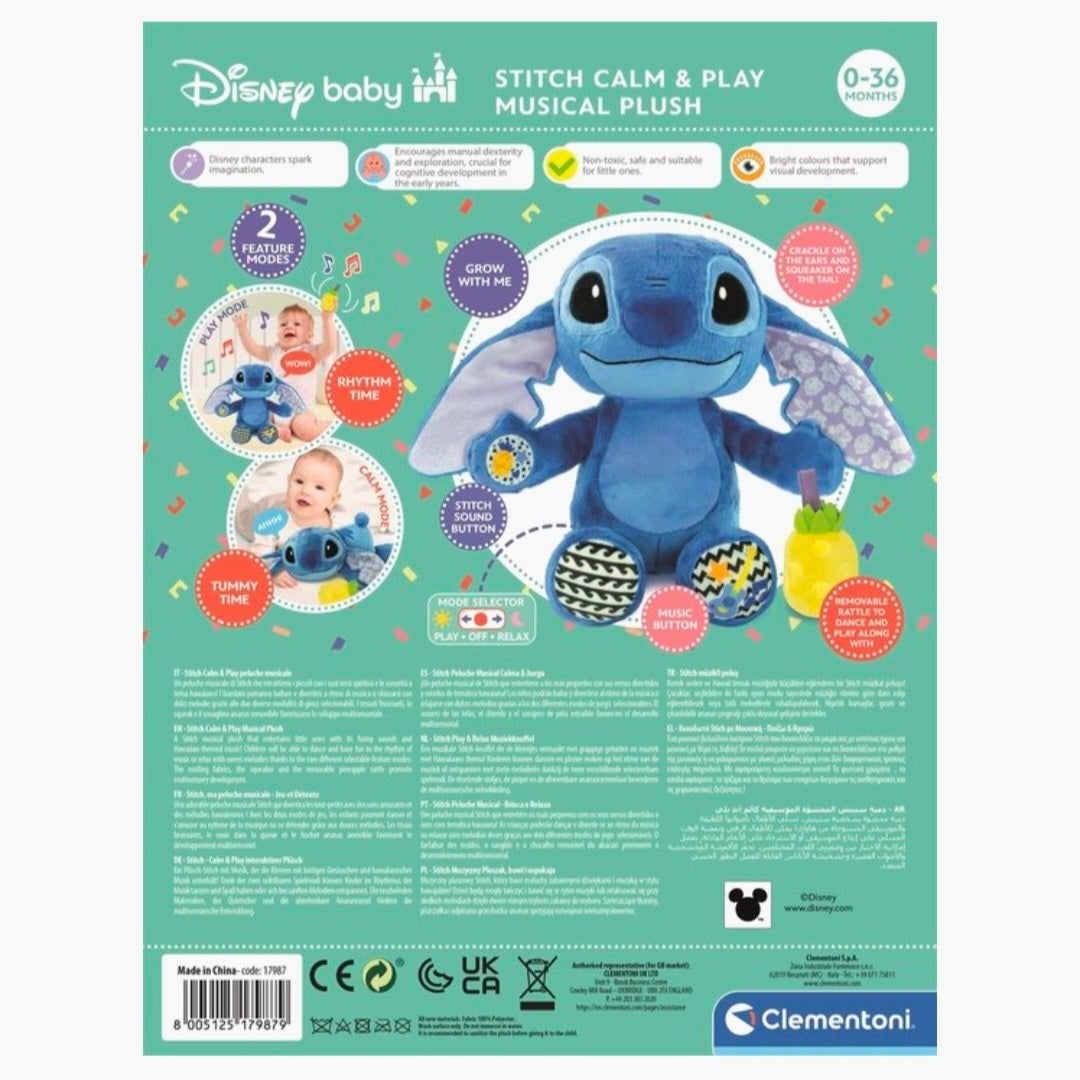 Clementoni: Stitch Knuffel met geluid (0-36M)  -  Multiplaza