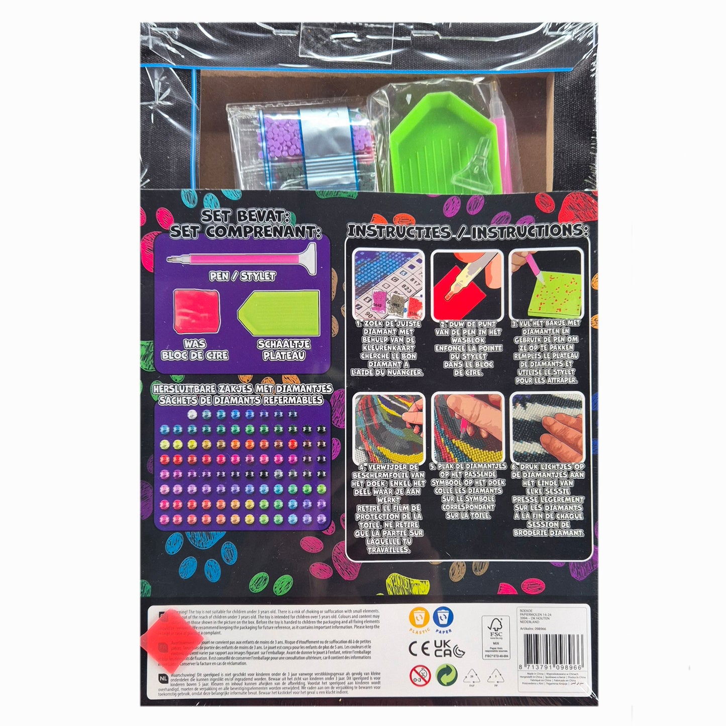 Diamond Painting: Canvas Hond - 20x30 - Ronde steentjes