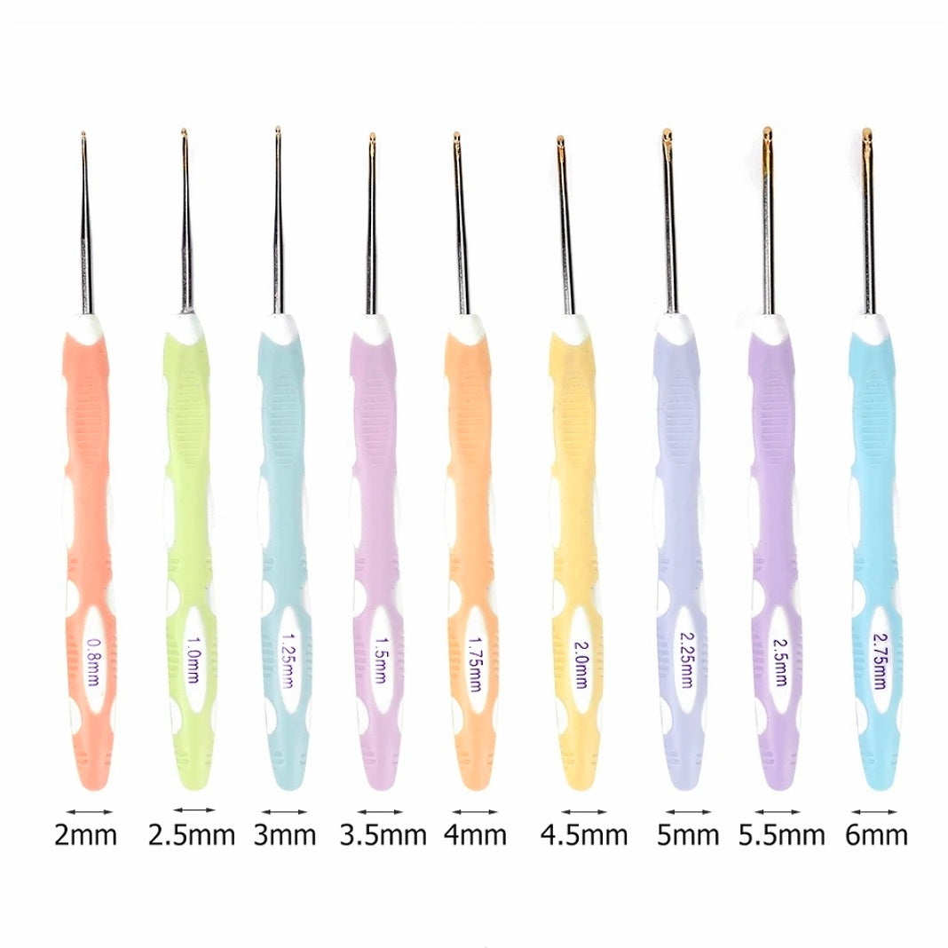 9 delig Fijne Haaknaalden set