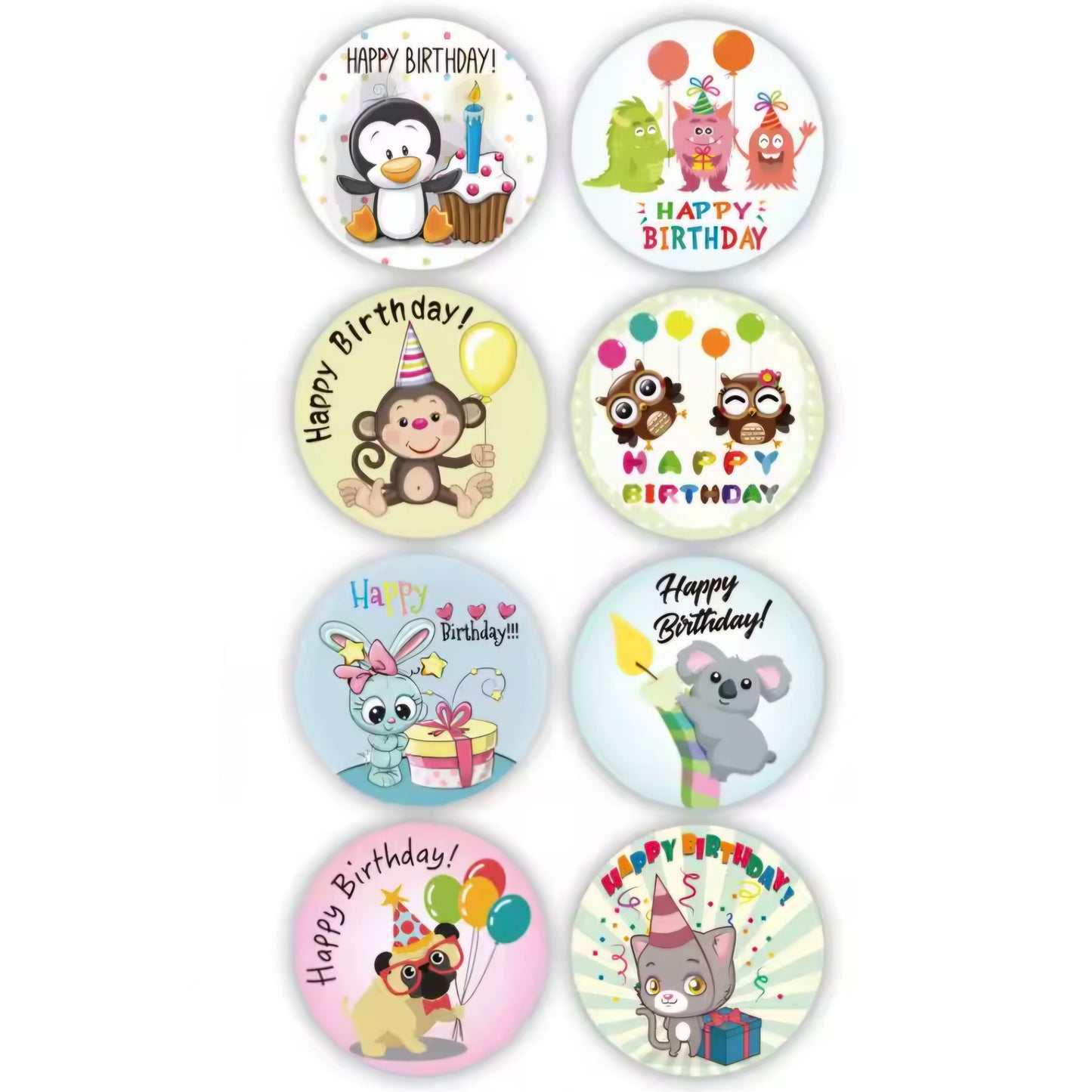 50 Happy Birthday stickers - Diverse soorten