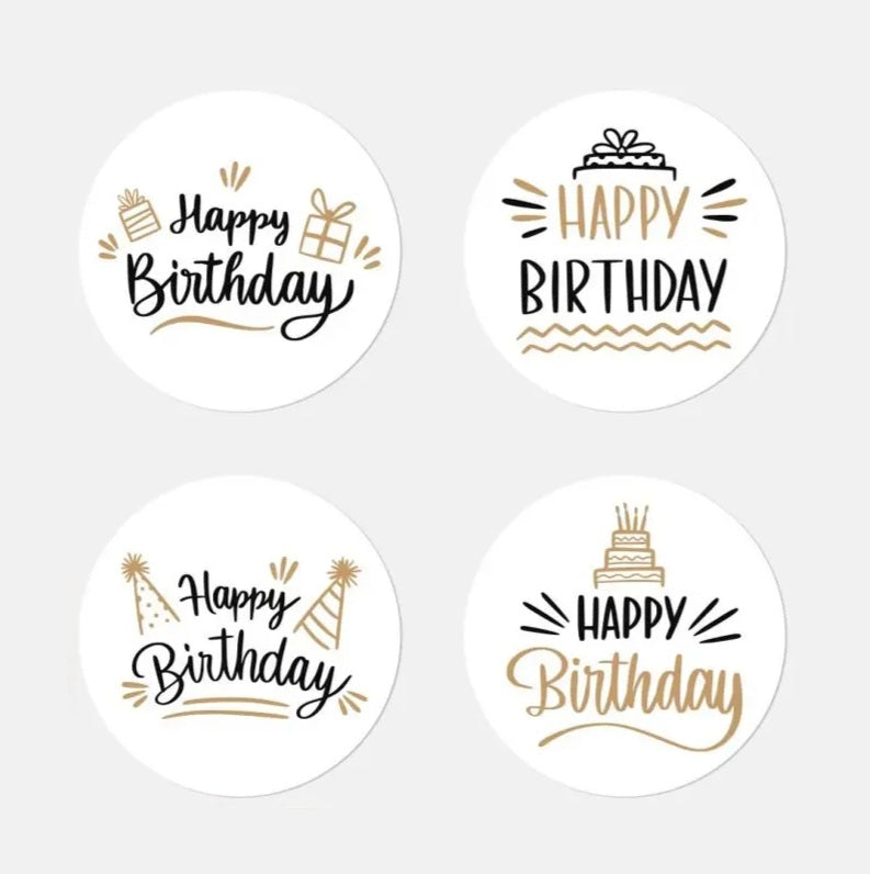 50 Happy Birthday stickers - Diverse soorten