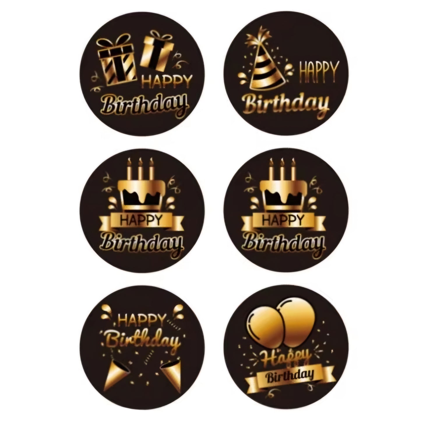50 Happy Birthday stickers - Diverse soorten