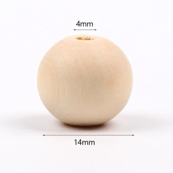 14mm Houten kralen (10 stuks)