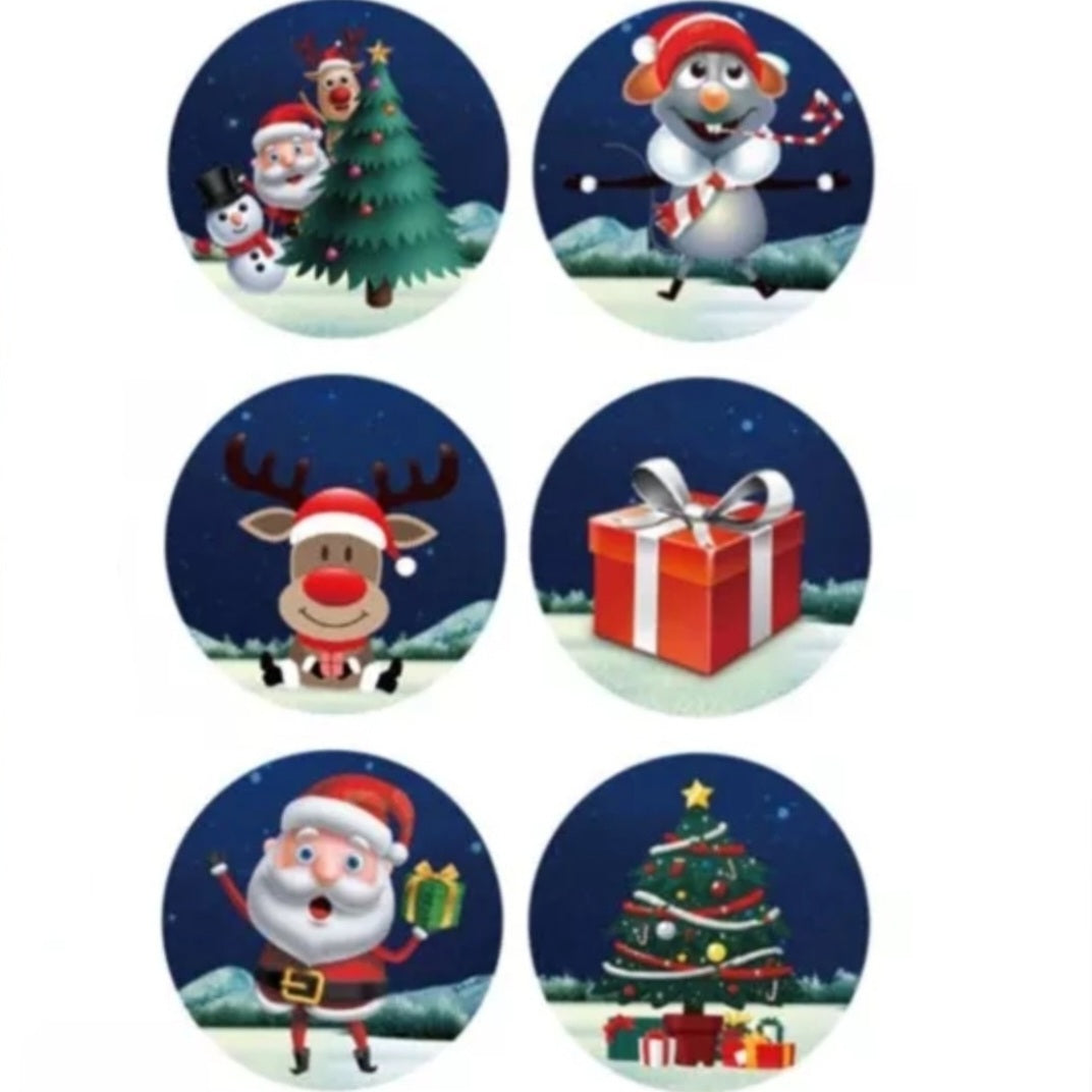 2,5cm Kerst Stickers - Diverse Soorten