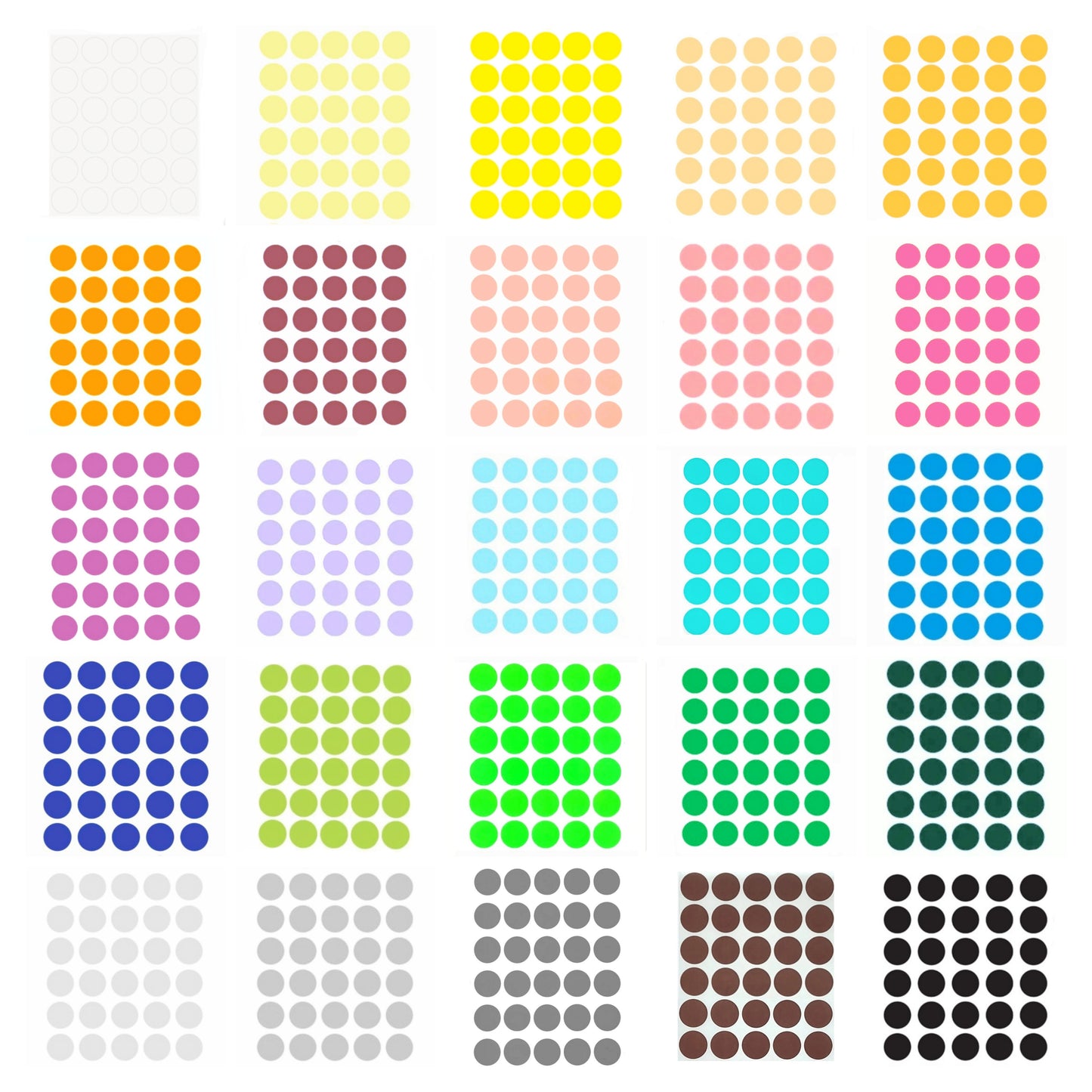 2cm Ronde Etiketten (150 Stuks) - Diverse kleuren