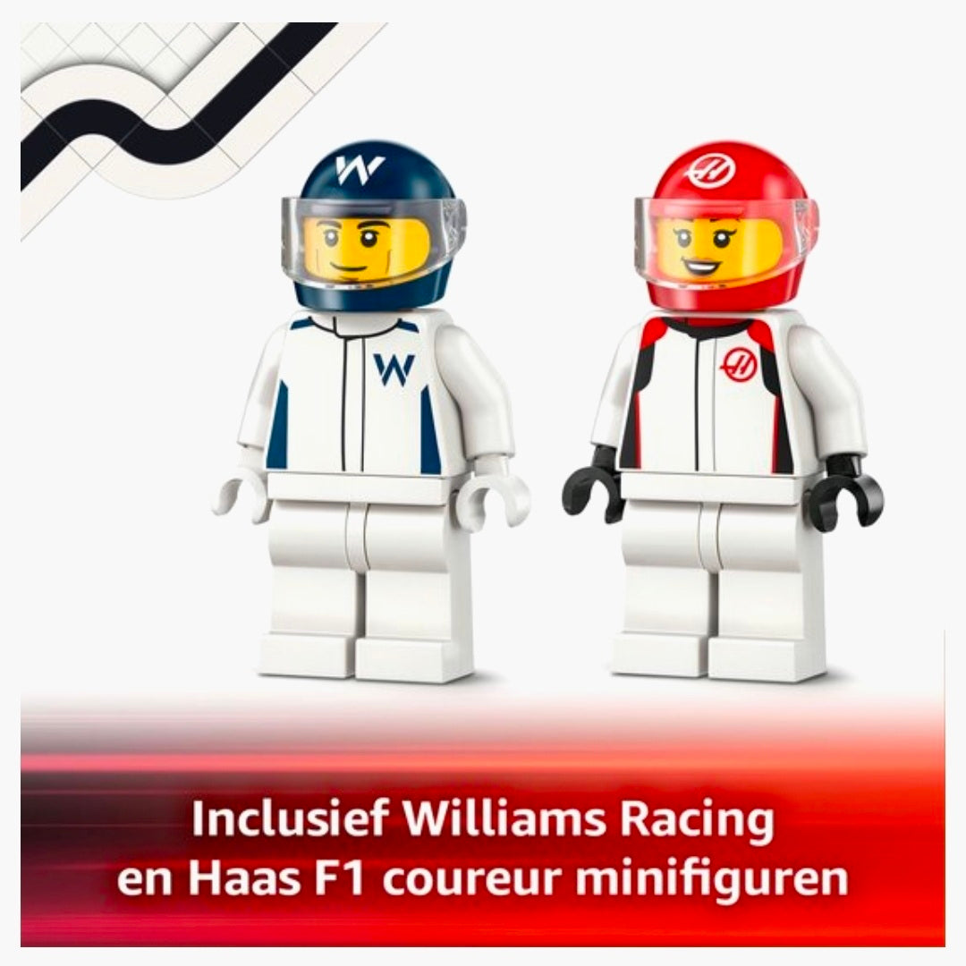 LEGO 60464: F1 Williams Racing en Haas racewagens