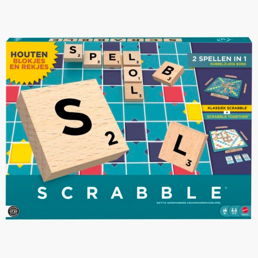Mattel: Scrabble 2 in 1 - Met Houten Blokjes (NL)