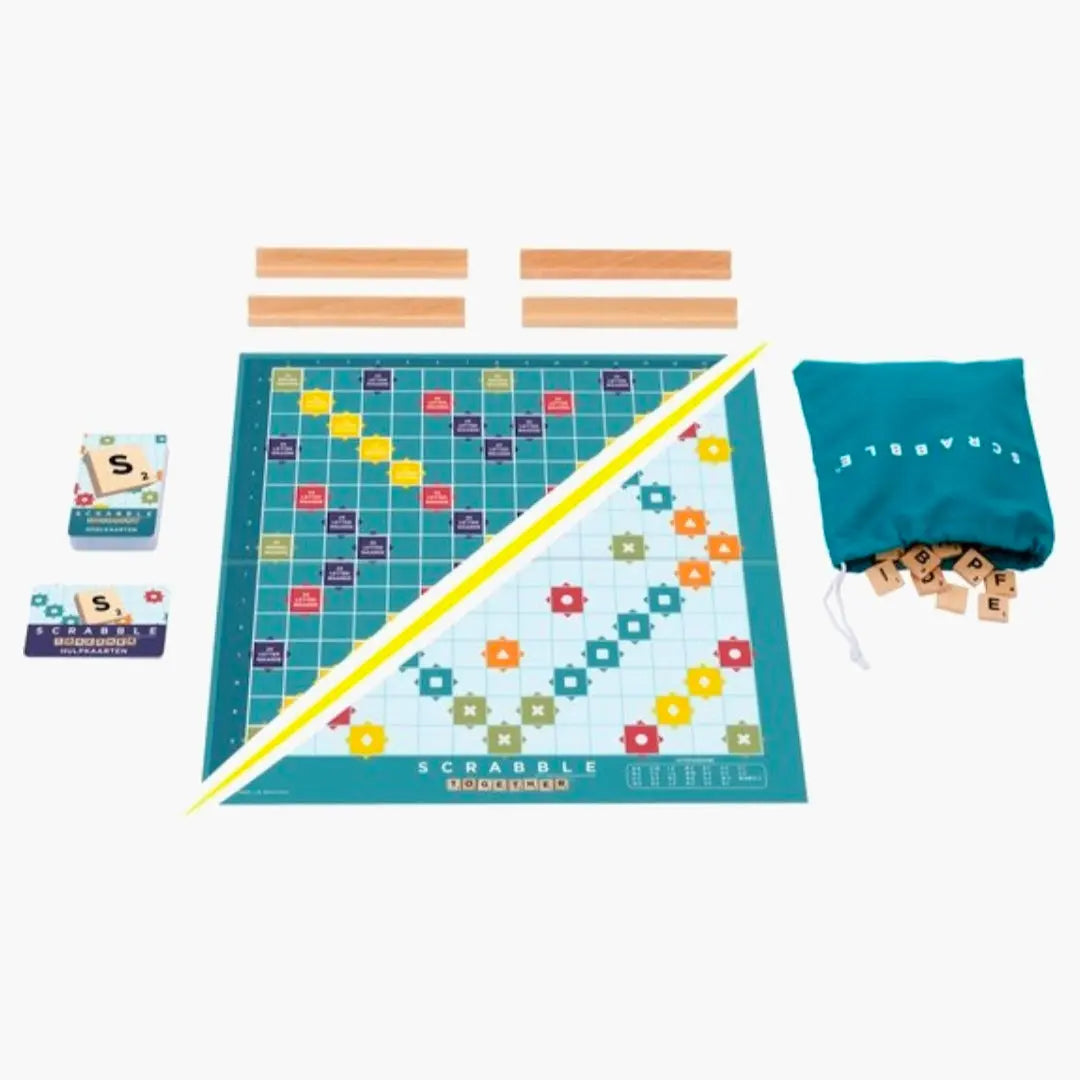 Mattel: Scrabble 2 in 1 - Met Houten Blokjes (NL)  -  Multiplaza