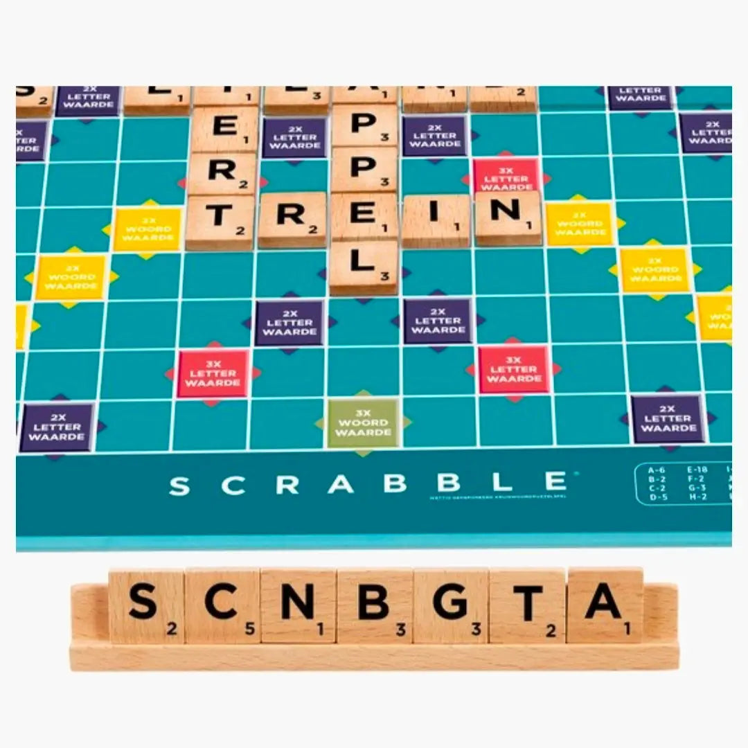 Mattel: Scrabble 2 in 1 - Met Houten Blokjes (NL)  -  Multiplaza