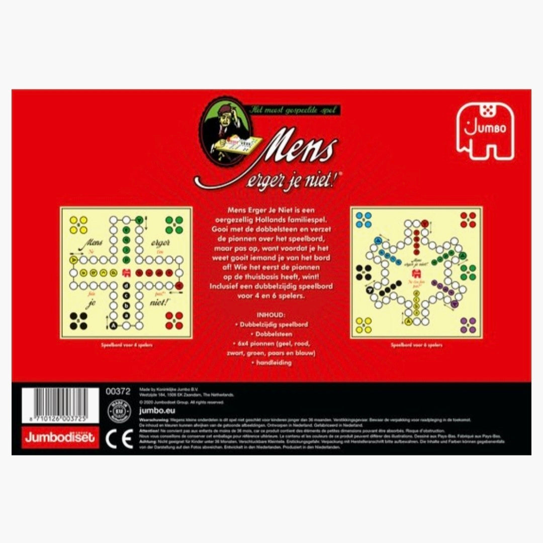 Jumbo: Orginal Mens erger je niet - Dubbelzijdig Speelbord