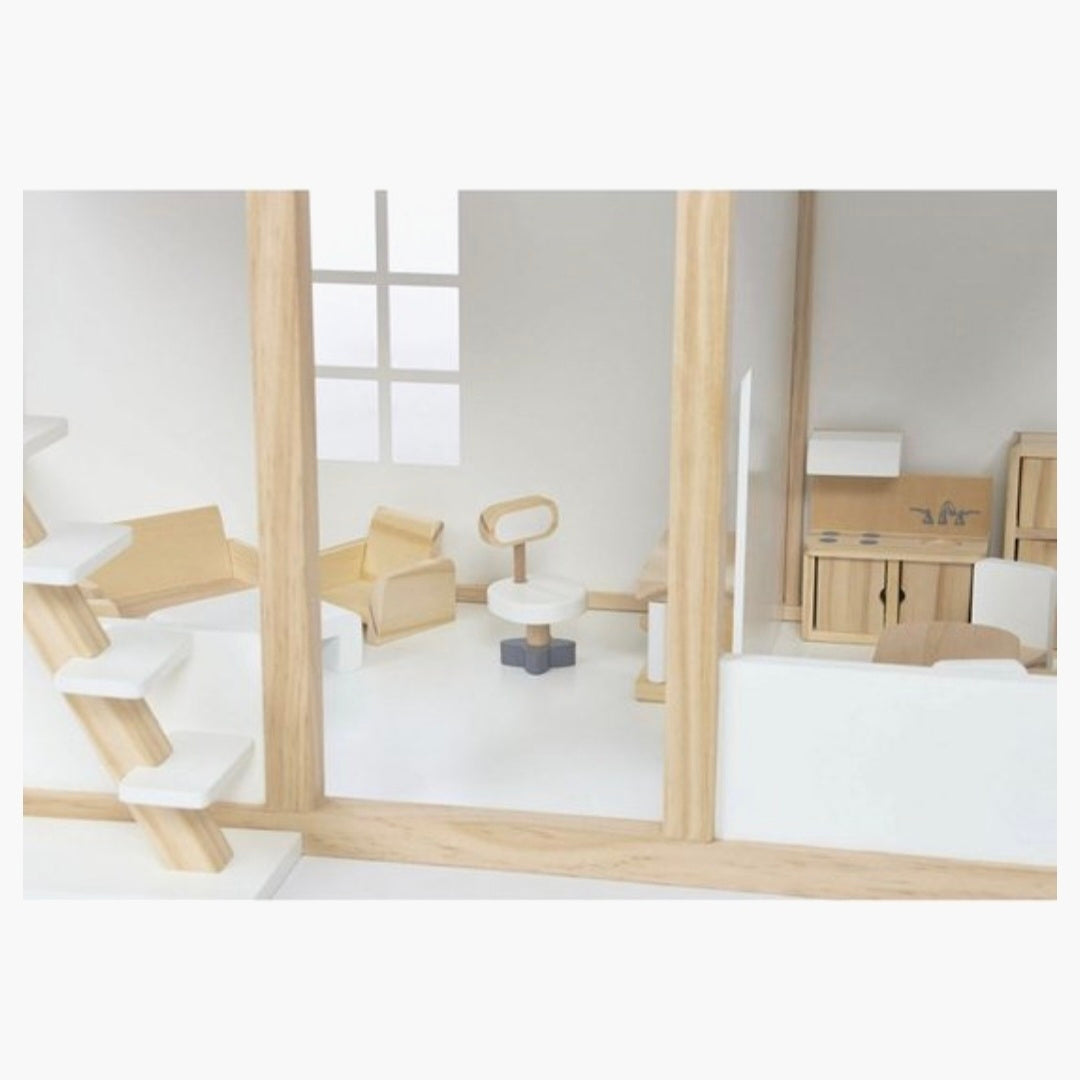 Pinolino: Poppenhuis naturel houten Meubels - 20-Delig