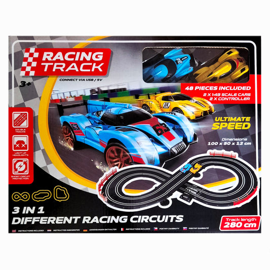Racing Track: 3-in-1 Different Racing Circuits Racebaan - 280m