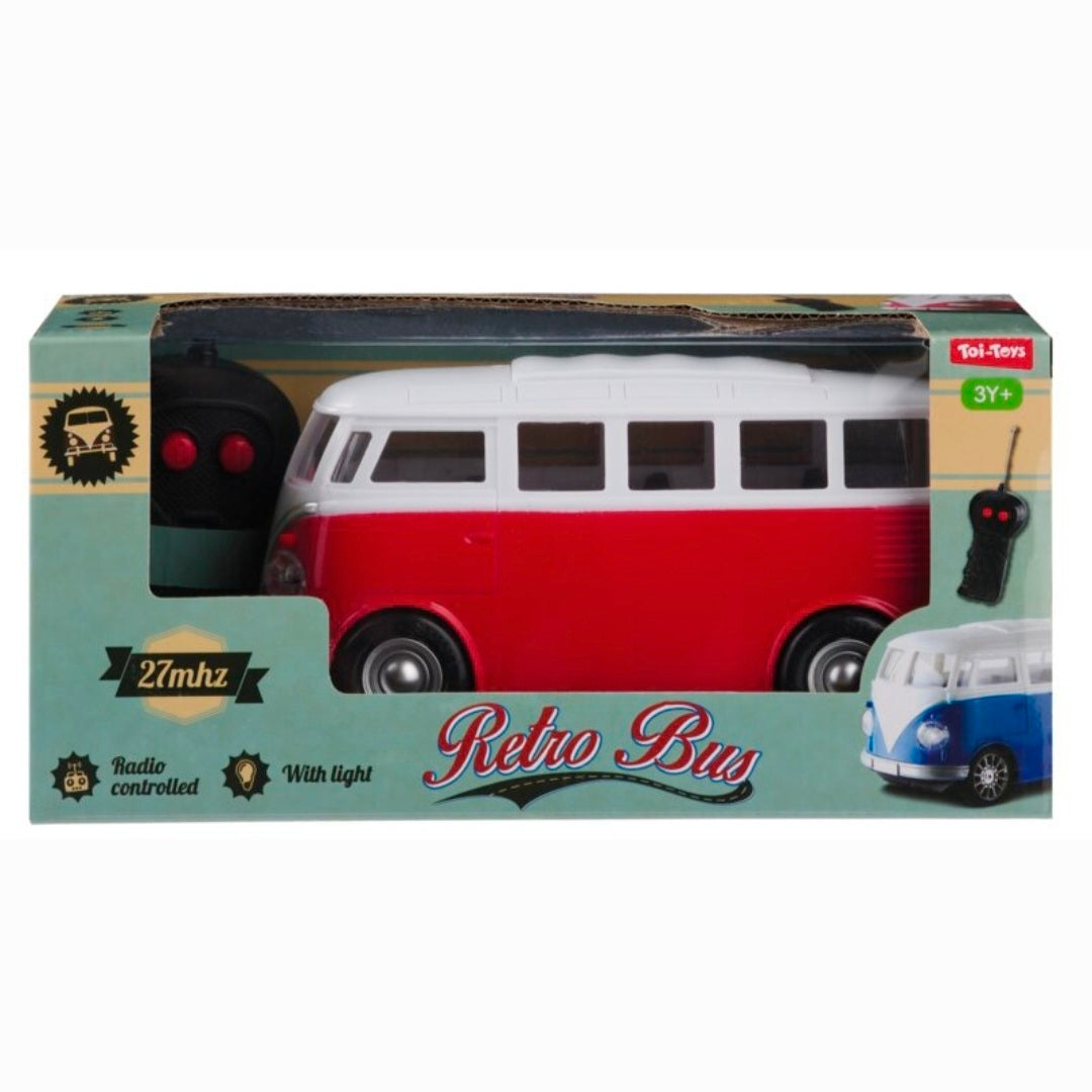 Toi-Toys: Radiografisch Bestuurbare Retro RC bus rood met licht