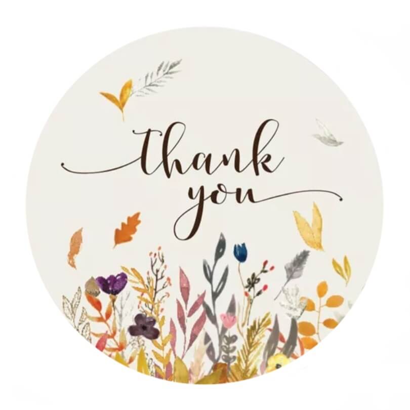 2,5cm Thank You Stickers - Diverse Soorten