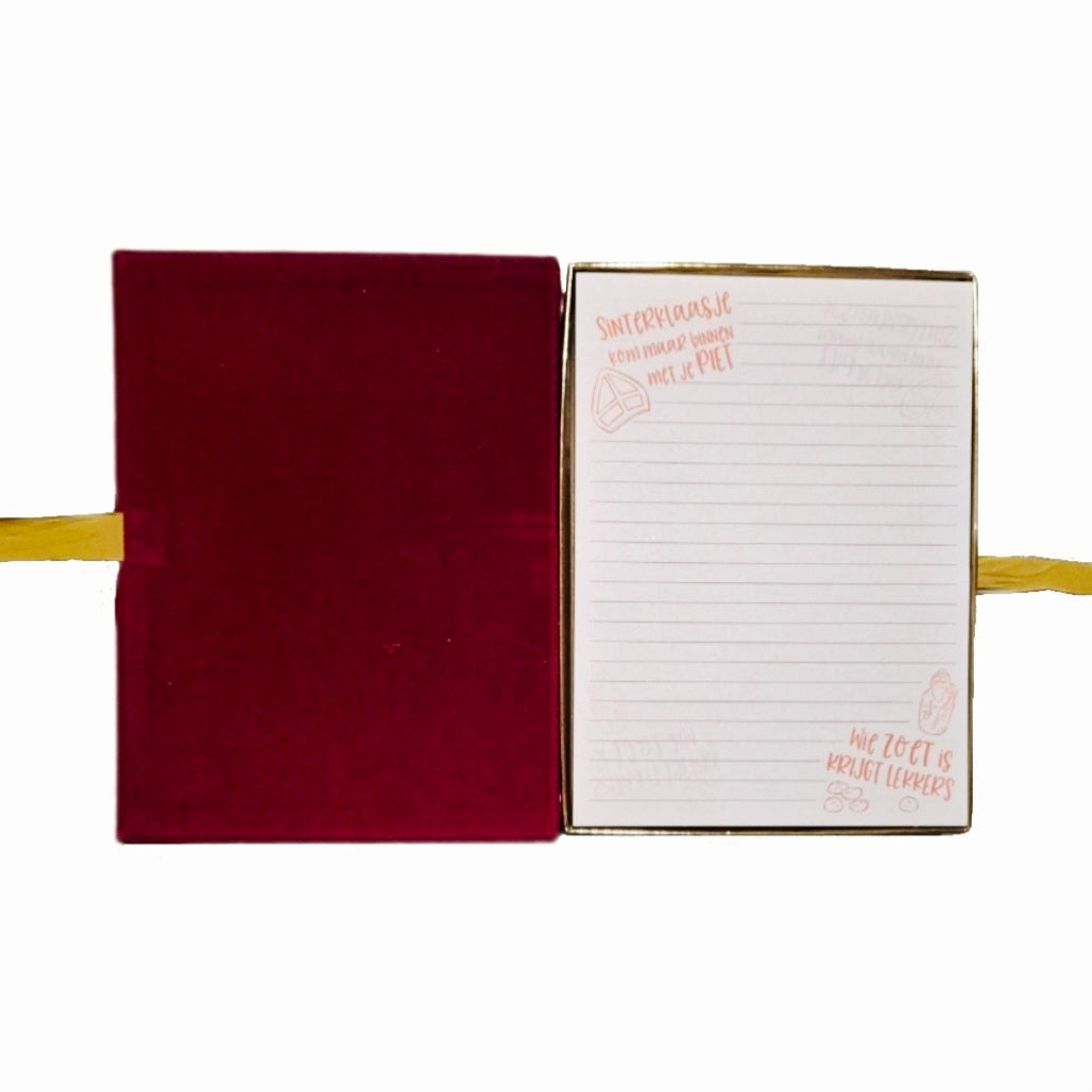 Suprise verpakking - Boek van Sinterklaas 17,5 x 26 x 4cm + Notitieboekje