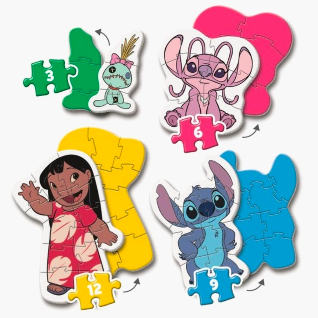 Clementoni: Stitch - My first Puzzel - 4 Puzzels 3-6-9-12