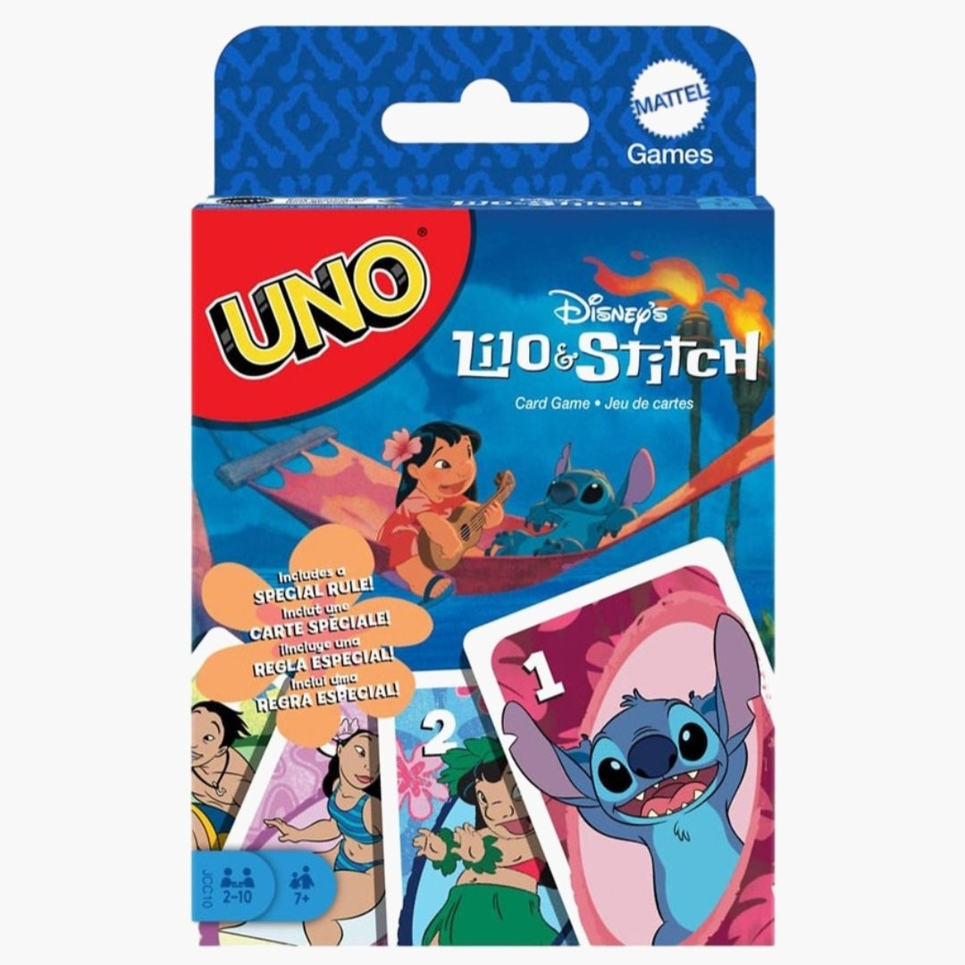 Mattel: Lilo & Stitch UNO -  Kaartspel + JOJO verlichting + stickers