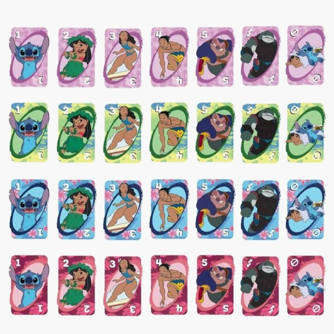 Mattel: Lilo & Stitch UNO -  Kaartspel + JOJO verlichting + stickers