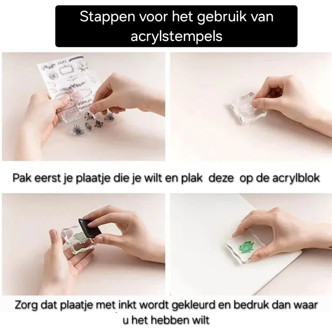Acryl stempelblokken 7-delig