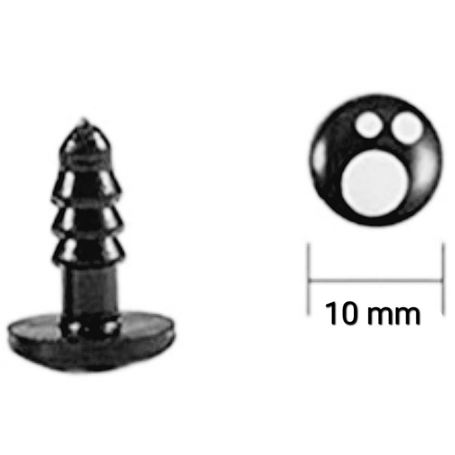 Veiligheidsoogjes zwart wit - diverse afmetingen
