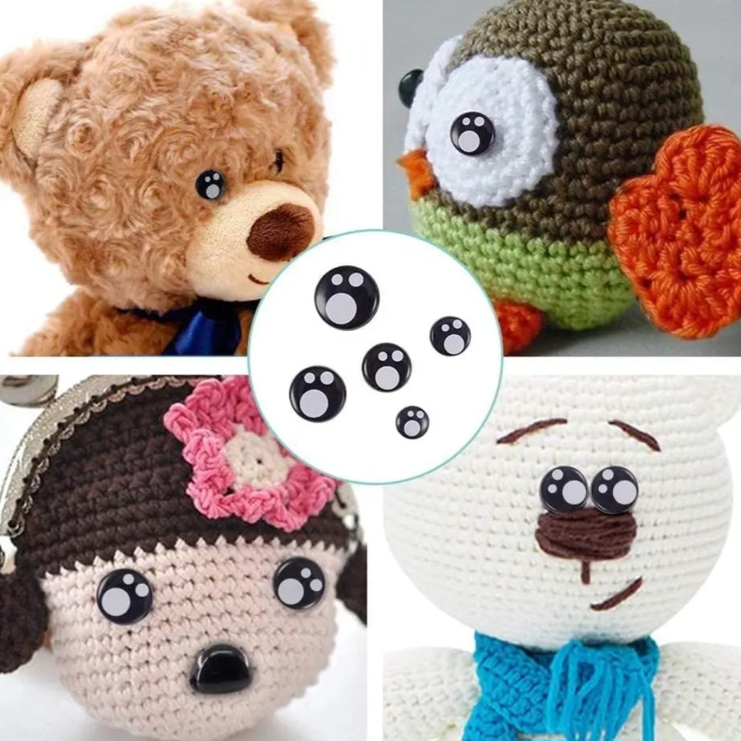 Veiligheidsoogjes zwart wit - diverse afmetingen