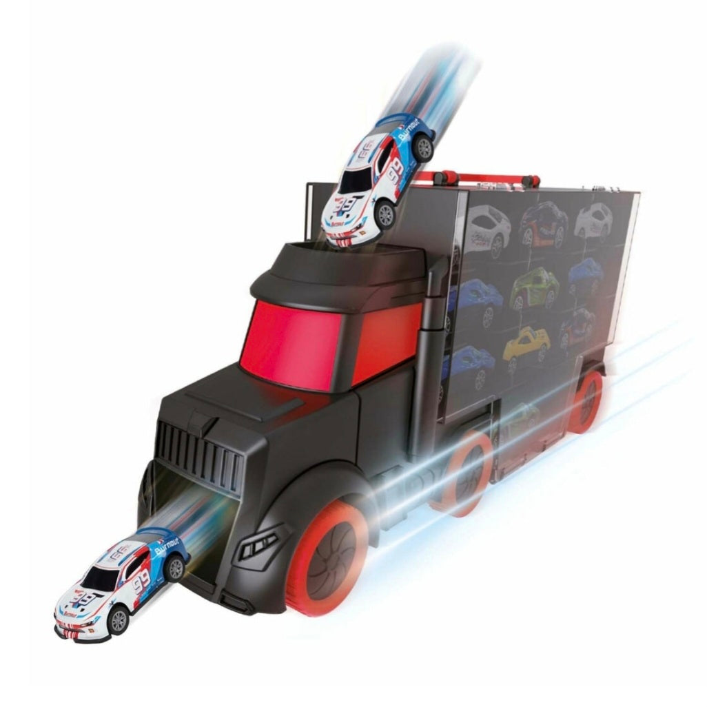 Toi-Toys - Turbo Racers - Vrachtwagen met 6 pull-back raceauto's