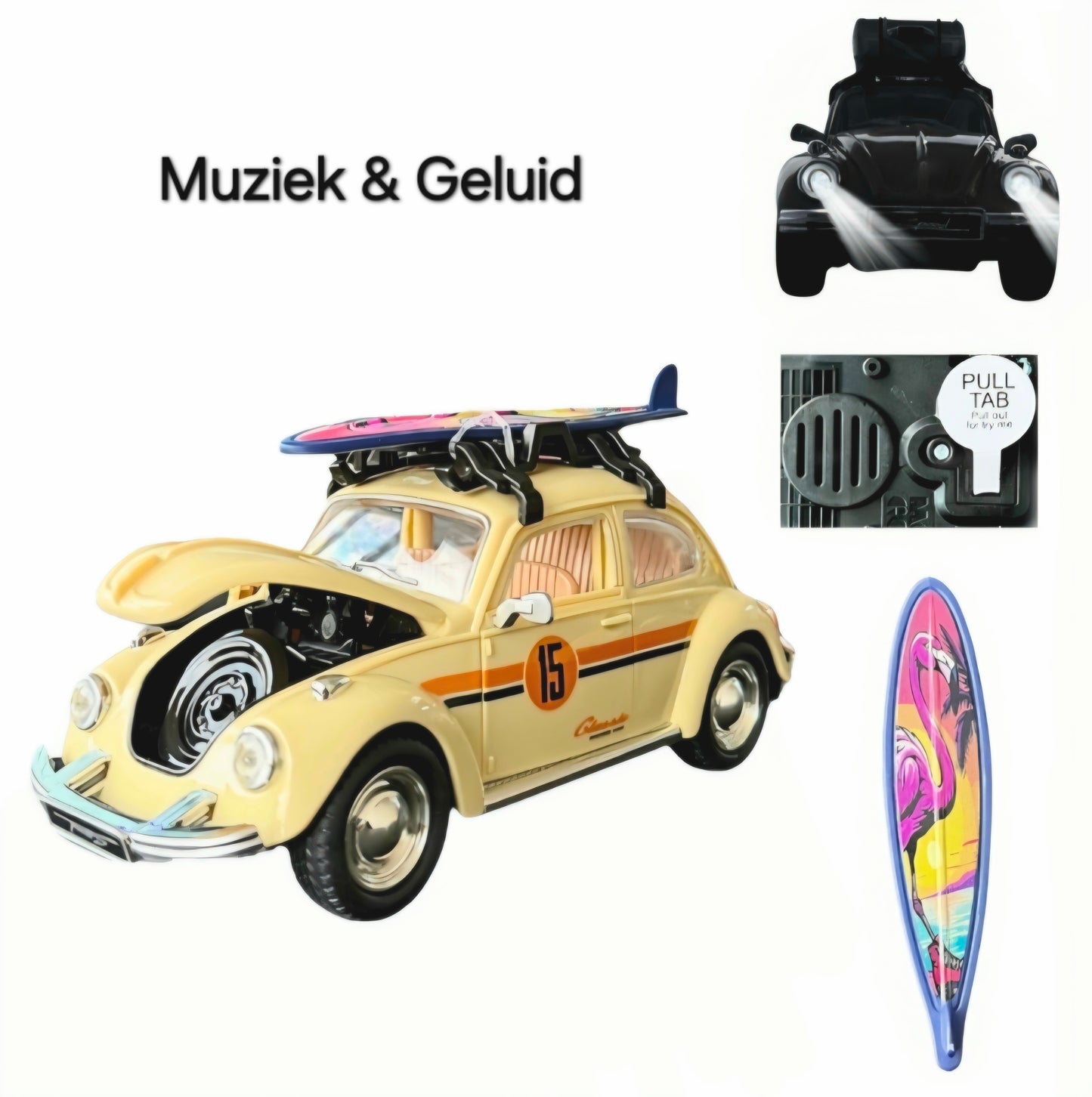 Deluxe Retro Rides Collectables: VW Kever 1:24 - Licht en Geluid