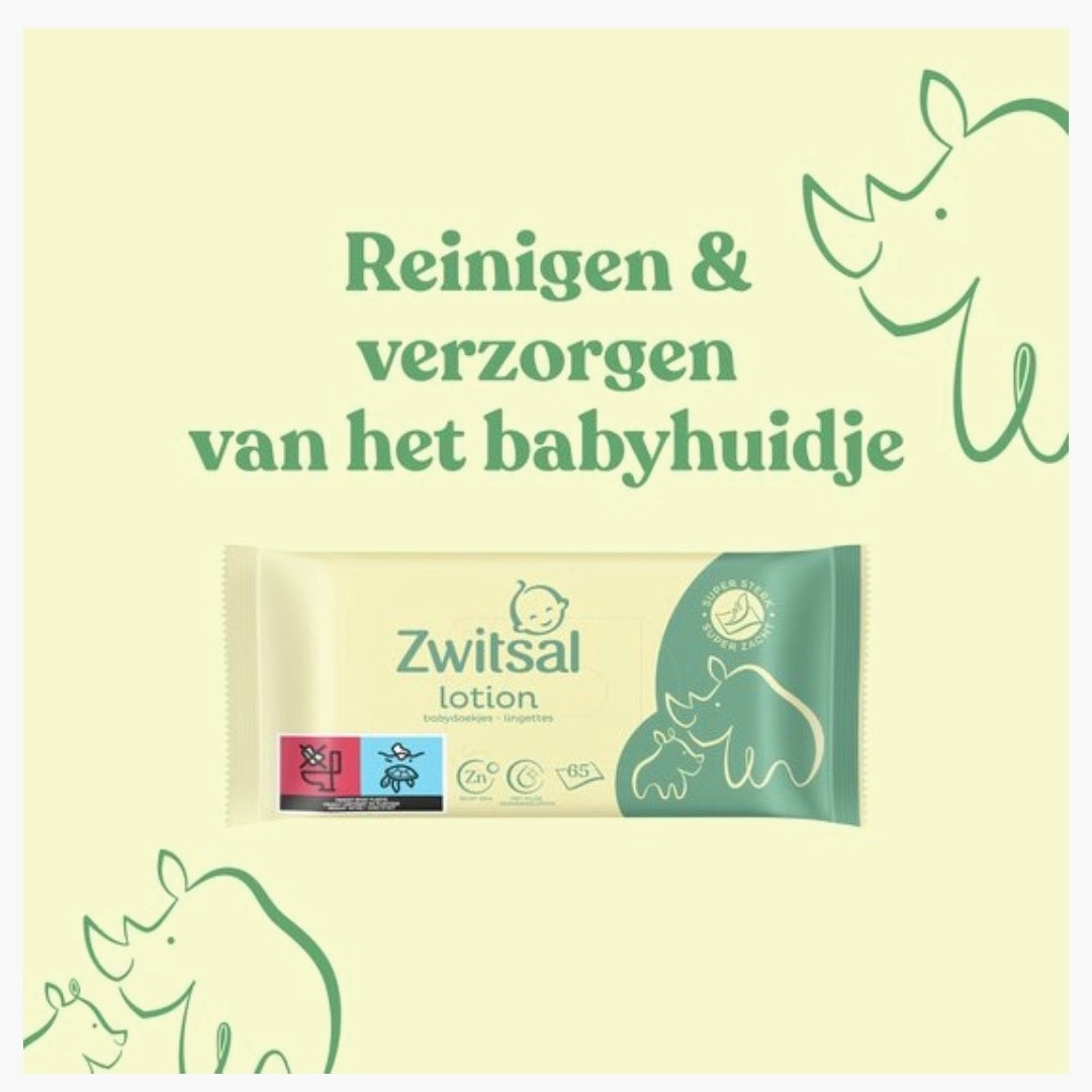 Zwitsal: Billendoekjes Lotion met Zinkzalf - 12x65=780 stuks