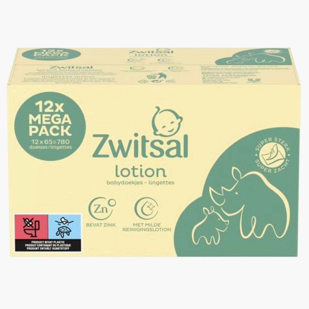 Zwitsal: Billendoekjes Lotion met Zinkzalf - 12x65=780 stuks