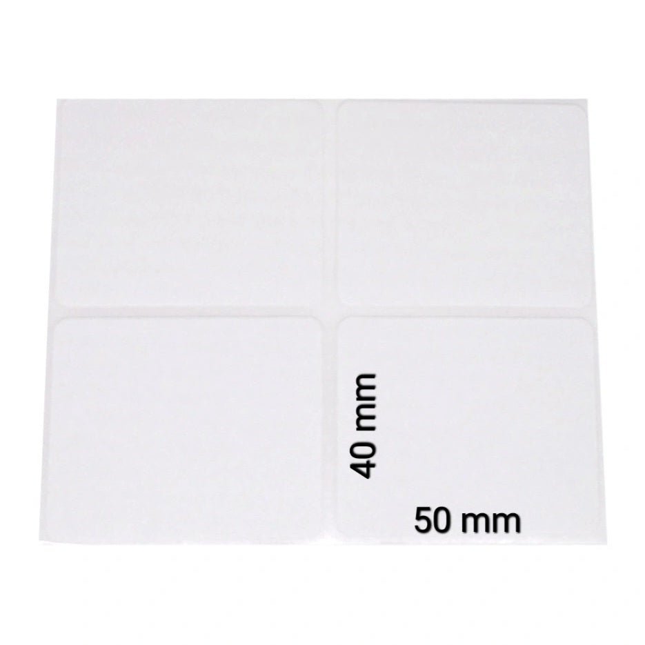 40x50mm Witte Etiketten (20 Stuks) - Multiplaza